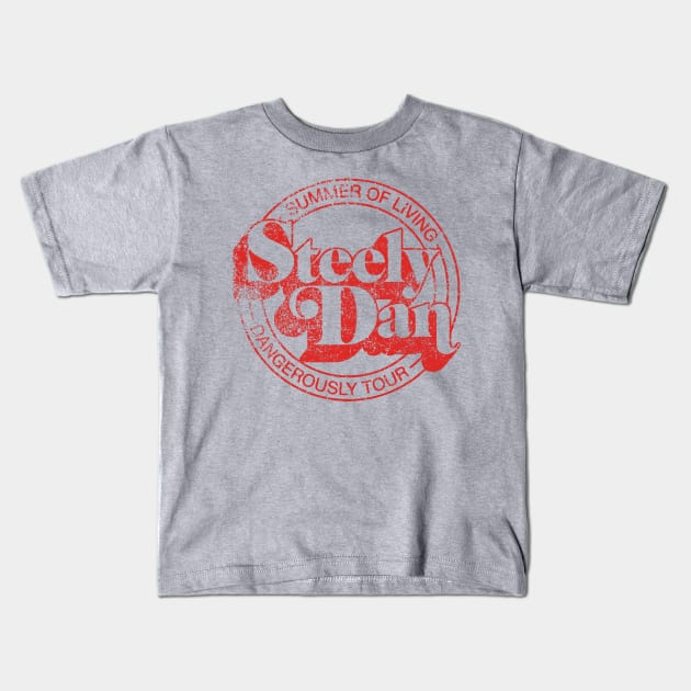 Retro Grunge-Style Steely Dan Kids T-Shirt by skill dewa